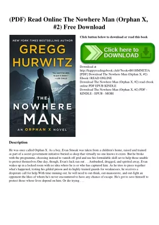 (PDF) Read Online The Nowhere Man (Orphan X  #2) Free Download