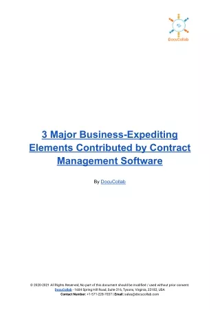 3 Major Business-Expediting Elements Contributed by Contract Management Software