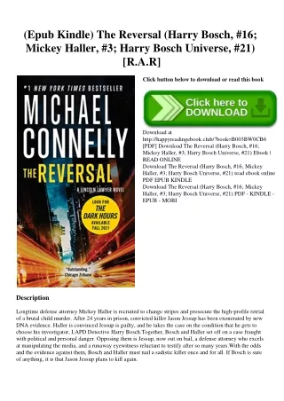 (Epub Kindle) The Reversal (Harry Bosch  #16; Mickey Haller  #3; Harry Bosch Universe  #21) [R.A.R]