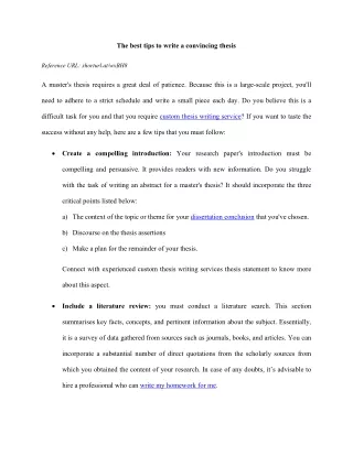 the best tips to write a convincing thesis