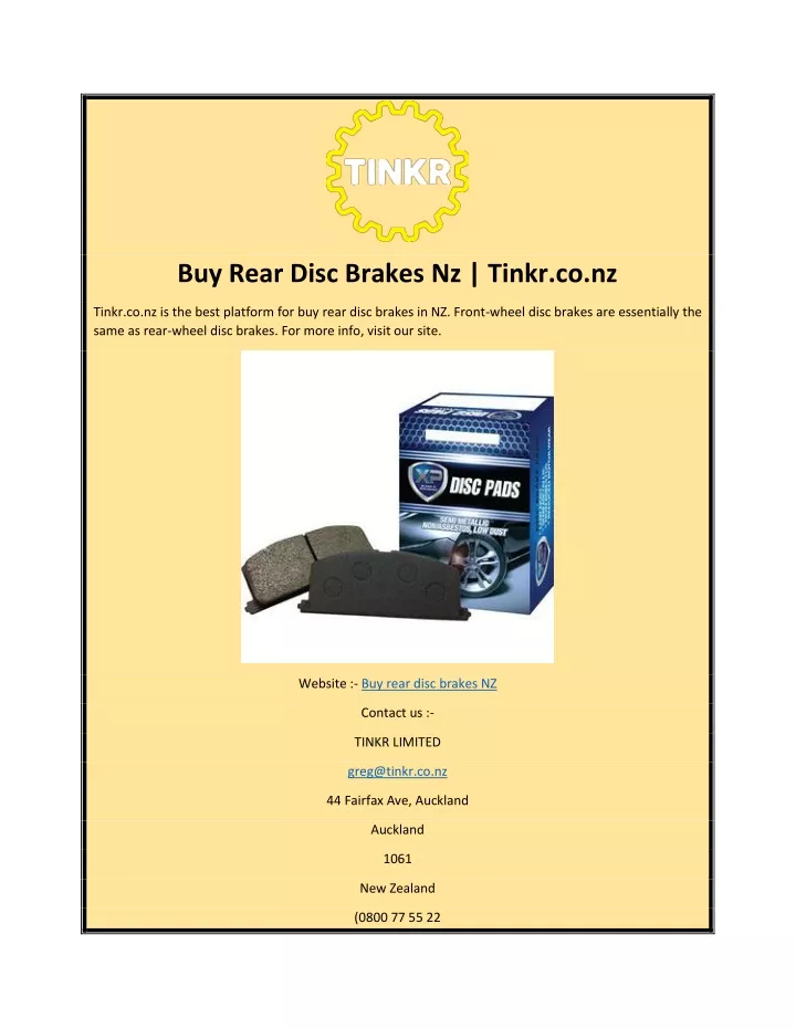 buy rear disc brakes nz tinkr co nz