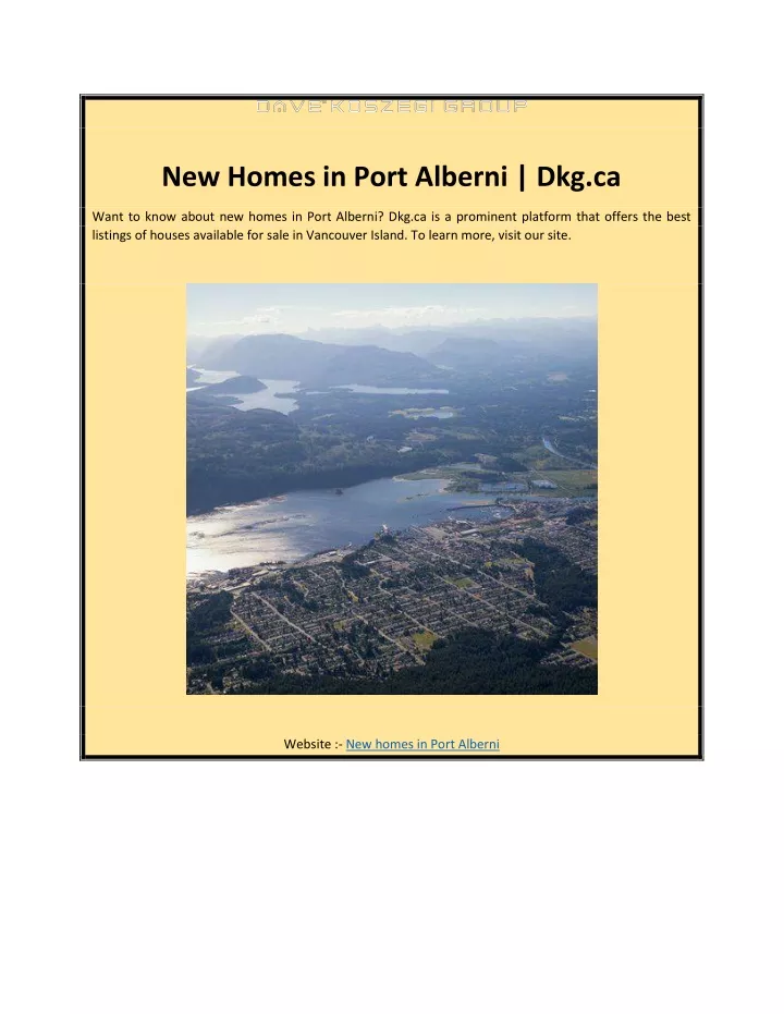 new homes in port alberni dkg ca