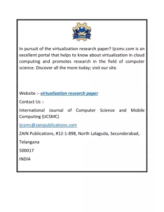 Virtualization Research Paper  Ijcsmc.com
