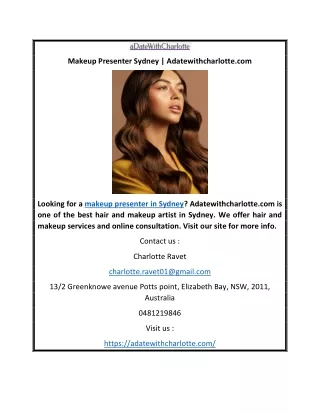 Makeup Presenter Sydney | Adatewithcharlotte.com