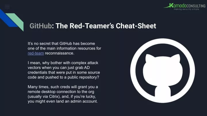 github the red teamer s cheat sheet