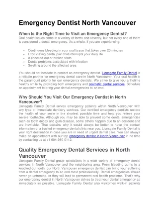 Emergency Dentist North Vancouver