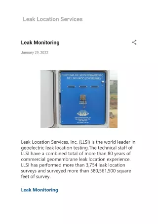 Leak Monitoring