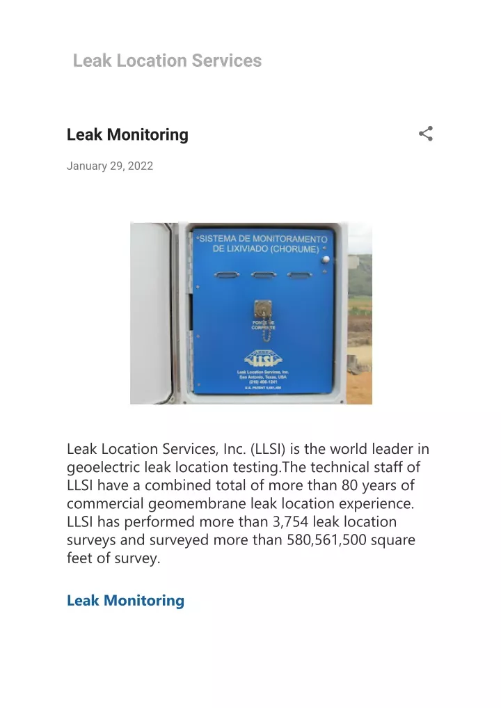 leak location services