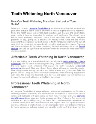 Teeth Whitening North Vancouver