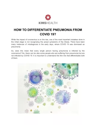 HOW TO DIFFERENTIATE PNEUMONIA FROM COVID 19