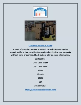 crossdock service in miami