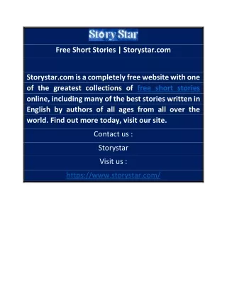 Free Short Stories | Storystar.com