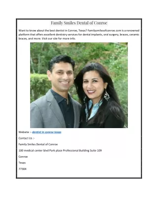 Dentist in Conroe Texas  Familysmilesofconroe.com