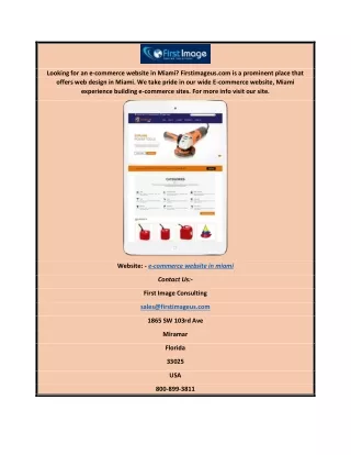E-commerce Website in Miami Firstimageus.com