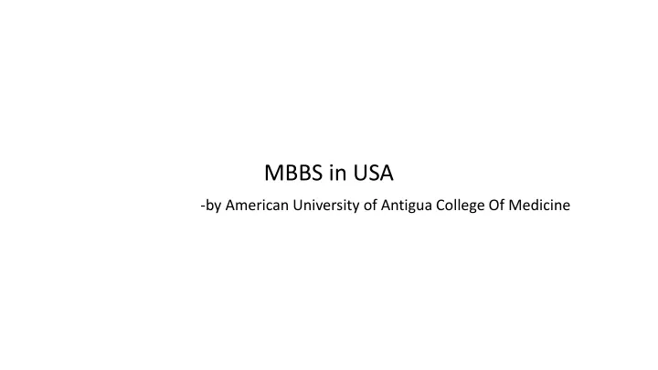 mbbs in usa