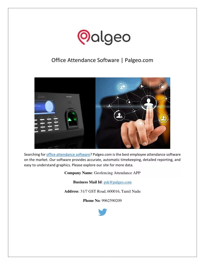 office attendance software palgeo com