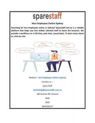 Hire Employees Online Sydney  Sparestaff.com
