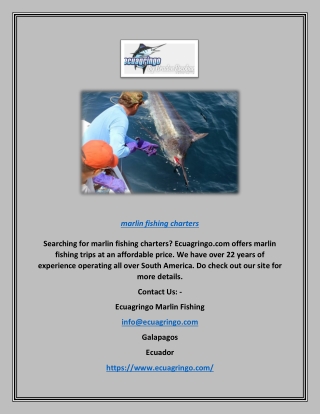 Marlin Fishing Charters | Ecuagringo.com