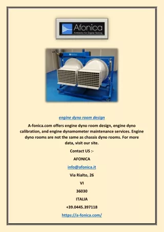 engine dyno room design
