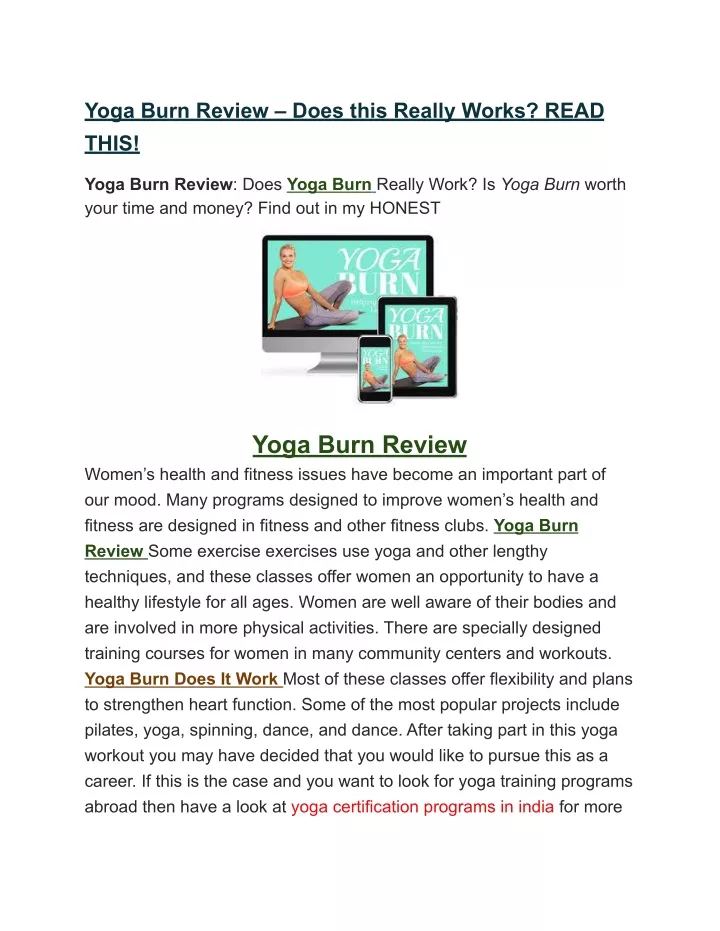 yoga burn review does this really works read this