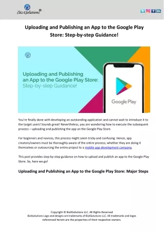 uploading and publishing an app to the google
