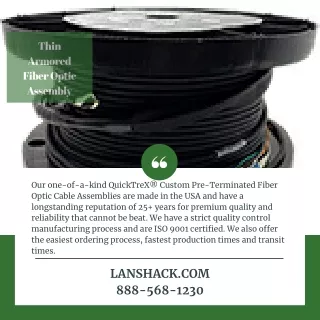 thin armored fiber optic assembly
