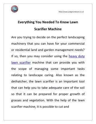Everything you needed to know lawn scarifier machine