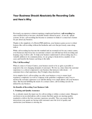 Your Business Should Absolutely Be Recording Calls and Here’s Why