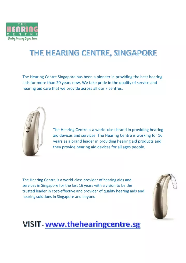 the hearing centre singapore has been a pioneer