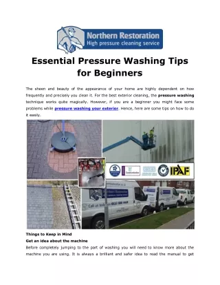 Essential Pressure Washing Tips for Beginners