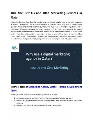 Details of Marketing Services Qatar