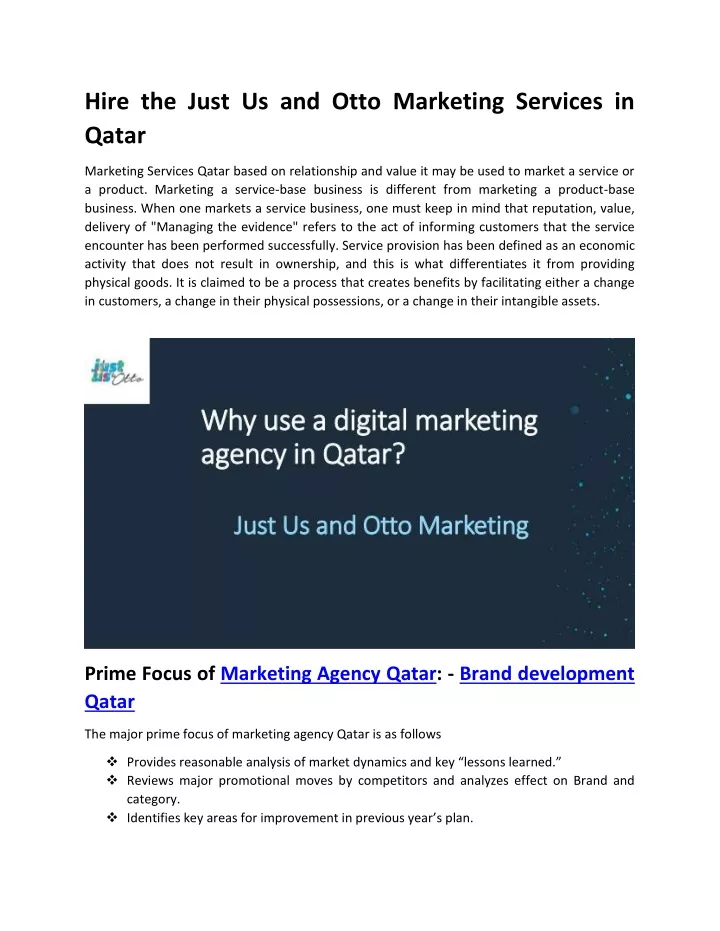 hire the just us and otto marketing services