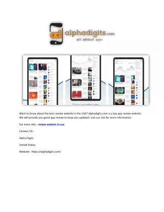 Review Website in Usa | Alphadigits.com