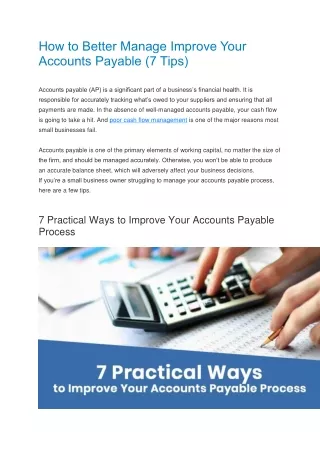 How to Better Manage Improve Your Accounts Payable