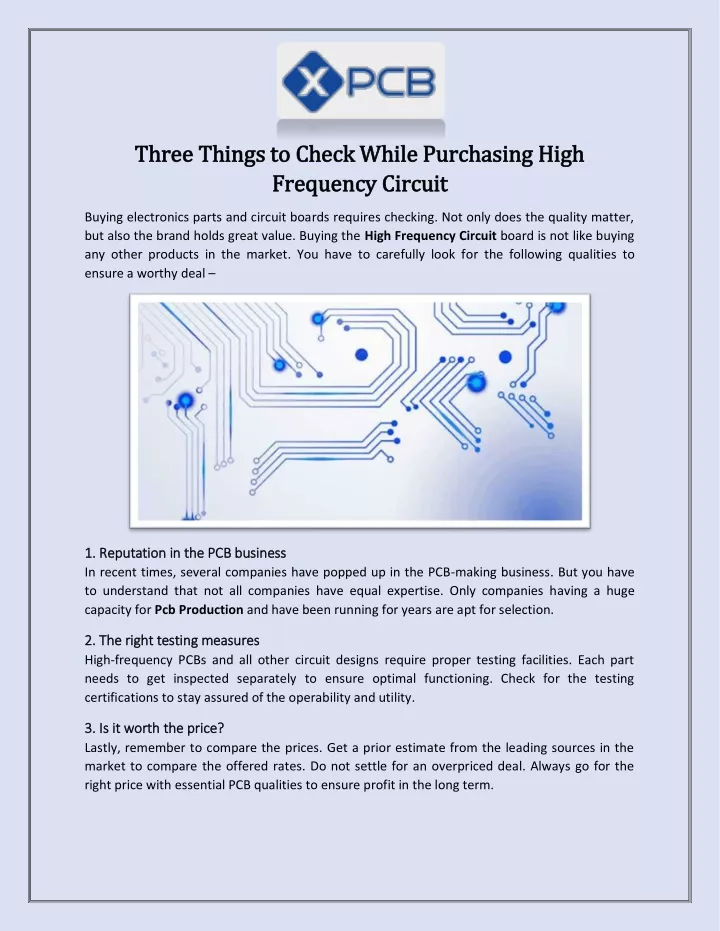 three things to check while purchasing high three