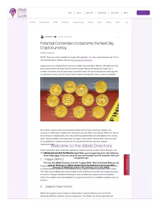 Potential Contenders to become the Next Big Cryptocurrency.