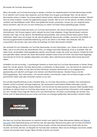 Wo kaufen Sie YouTube-Abonnenten