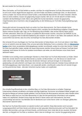 Wo kaufen Sie YouTube-Abonnenten