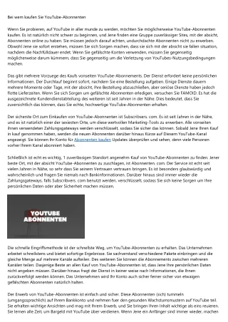 Wo kaufen Sie YouTube-Abonnenten