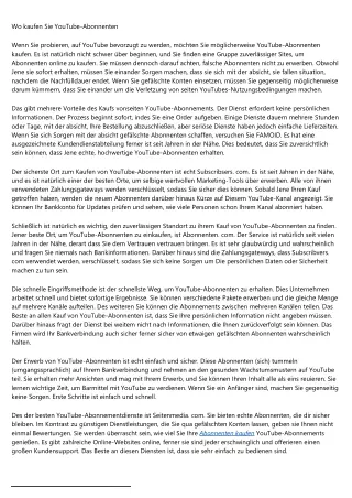 Bei wem kaufen Sie YouTube-Abonnenten