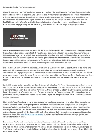 Wo kaufen Sie YouTube-Abonnenten