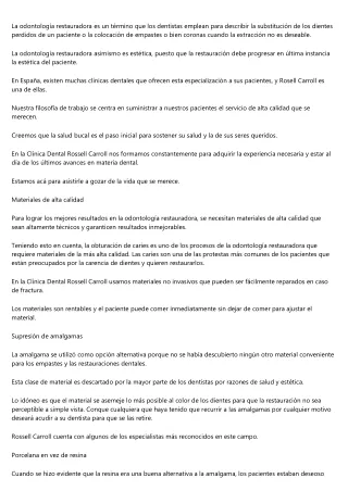 la odontolog a restauradora es un t rmino