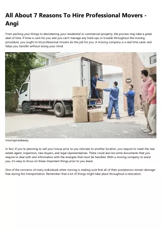all about 7 reasons to hire professional movers