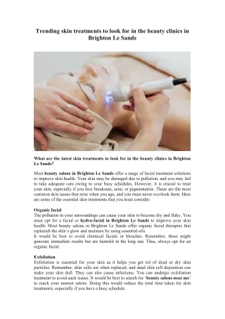 Trending skin treatments to look for in the beauty