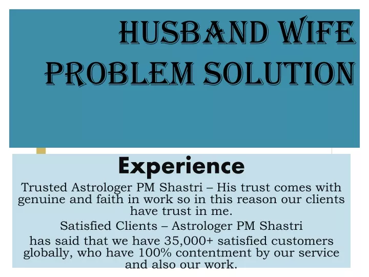 husband wife problem solution