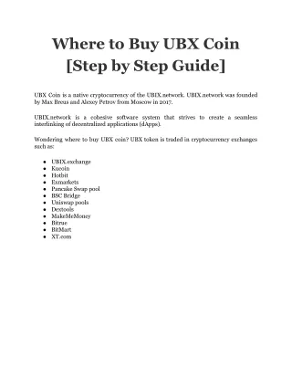where to buy ubx coin step by step guide