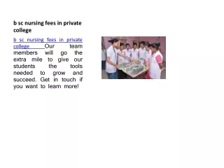 b sc nursing fees in private college