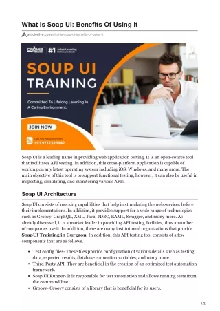 what is soap ui benefits of using it