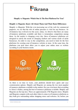 Shopify VS Magento  Which One Is The Best Platform For You