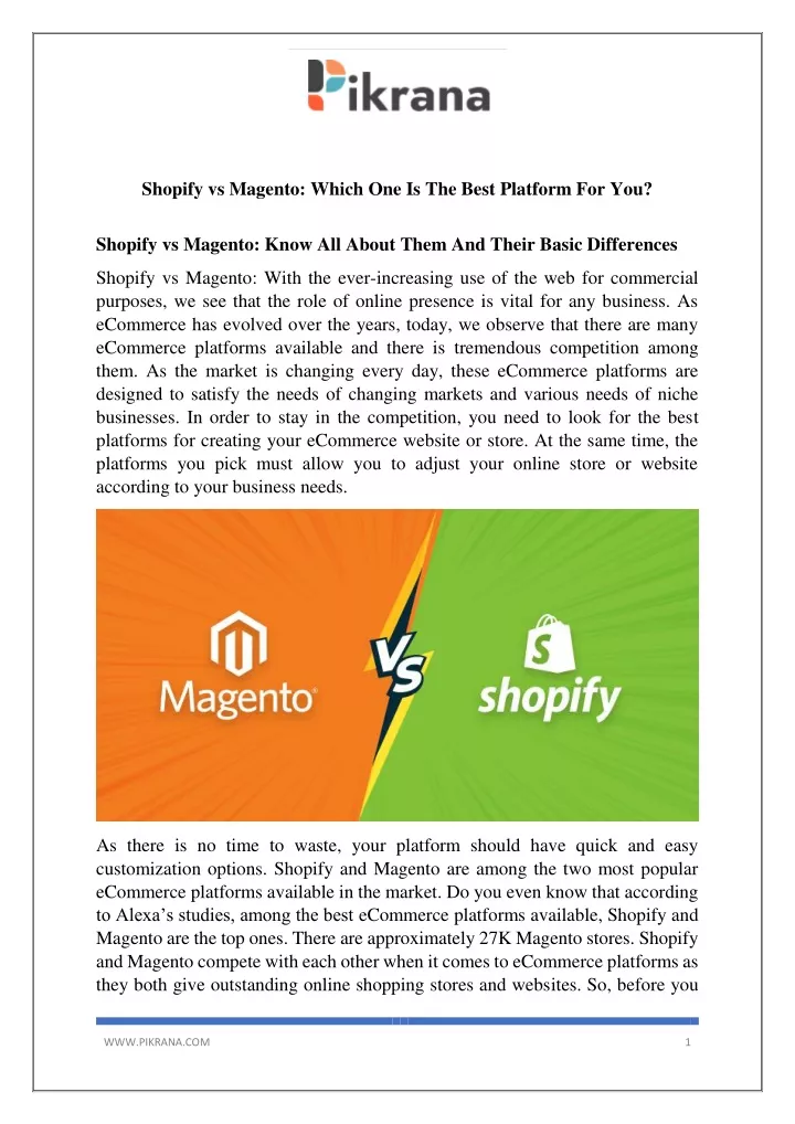 shopify vs magento which one is the best platform